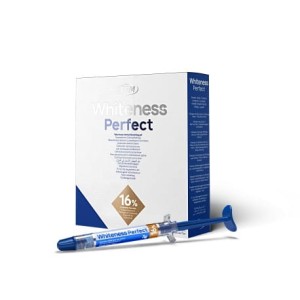 Whiteness Perfect 16% Kit zestaw do wybielania nakładkowego z 16% nadtlenkiem karbamidu do nadzorowanego użytku domowego 5 strzykawek