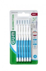 GUM czyściki międzyzębowe Bi-Direction ISO2 0,9mm 2314 - niebieskie pakowane po 6szt.
