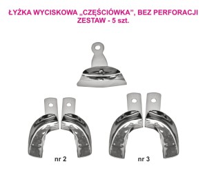 ROY-Q-BP67SET, ŁYŻKA WYCISKOWA "CZĘŚCIÓWKA", BEZ PERFORACJI - ZESTAW 5 SZT.