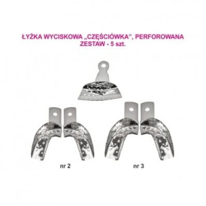 ROY-Q-P67SET, ZESTAW  ŁYŻKA WYCISKOWA "CZĘŚCIÓWKA", PERFOROWANA -  5 SZT.
