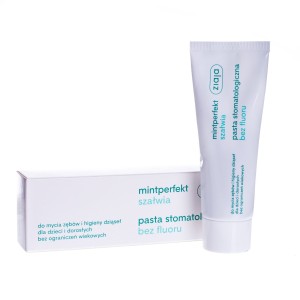 ZIAJA MINTPERFECT SZAŁWIA pasta bez fluoru 75ml - pasta do zębów z ekstraktem z szałwii i prowitaminą B5, zapewniająca ochronę zębów i dziąseł