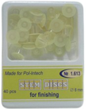 Dyski polerujące z trzonkiem (op.40 szt.) 8 mm - żółte fine