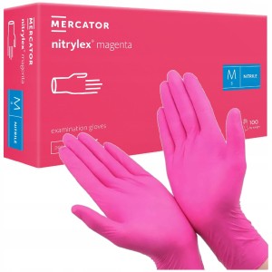 Rękawice nitrylowe Nitrylex Magenta bezpudrowe 100szt