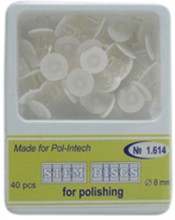 Dyski polerujące z trzonkiem (op.40 szt.) 8 mm - białe superfine