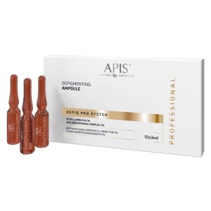 APIS DEPIQ PRO SYSTEM DEPIGMENTUJĄCA AMPUŁKA Z Α-ARBUTYNĄ 1% I KOMPLEKSEM ROZJAŚNIAJĄCYM 2%