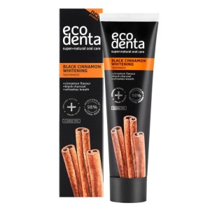 ECODENTA Black line BLACK CINNAMON czarna pasta do zębów WYBIELAJĄCA z węglem drzewnym i z dodatkiem cynamonu 100ml