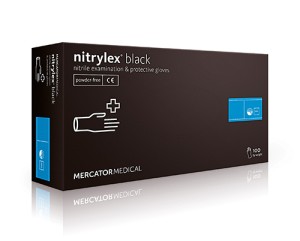 Rękawice nitrylowe Nitrylex PF / Black, bezpudrowe (op. 100 szt.)