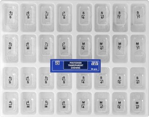 Korony celuloidowe przezroczyste do zębów tylnych (op. 64 szt.)