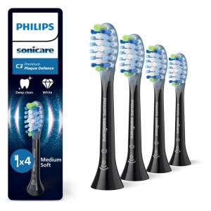 SONICARE Philips końcówki do szczoteczki PREMIUM Plaque Defence C3 (4szt.) - Czarne HX9044/88