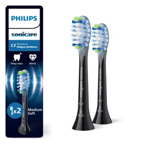 SONICARE Philips końcówki do szczoteczki PREMIUM Plaque Defence C3 (2szt.) - Czarne HX9042/88