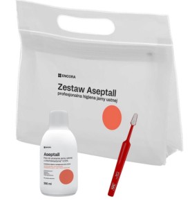 Aseptall Zestaw pozabiegowy STANDARD – płyn 250ml, szczoteczka TEPE Special Care, kosmetyczka