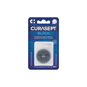 CURASEPT FLOSS NERO DENTYSTYCZNA NIĆ WOSKOWANA O SMAKU MIĘTOWYM 50 M (CZARNA)