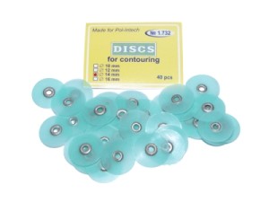 Krążki polerskie na mandrelkę 40 szt 14 mm zielone medium