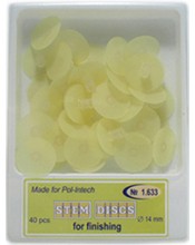 Dyski polerujące z trzonkiem (op.40 szt.) 14 mm - żółte fine